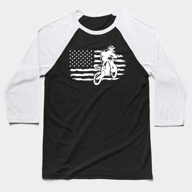 American Dirt Bike Baseball T-Shirt by maxcode